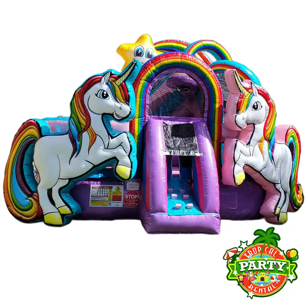 Unicorn Bounce House Slide Combo